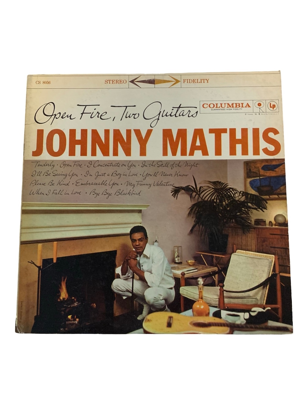Johnny Mathis Open Fire, Two Guitars Vinyl Record LP CS 8056 Classic Jazz